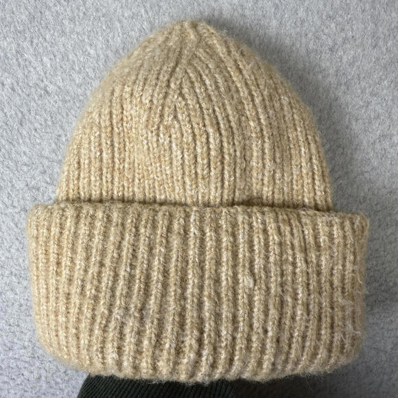 Free People Women's One Size Knit Light Brown Beanie Hat - Picture 2 of 8